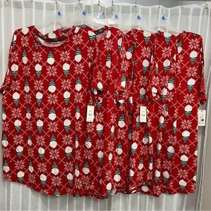 6 Pack Gnome Holiday Christmas Sleep Shirt Gown with pockets- Size 2X‎ / 3X NWT